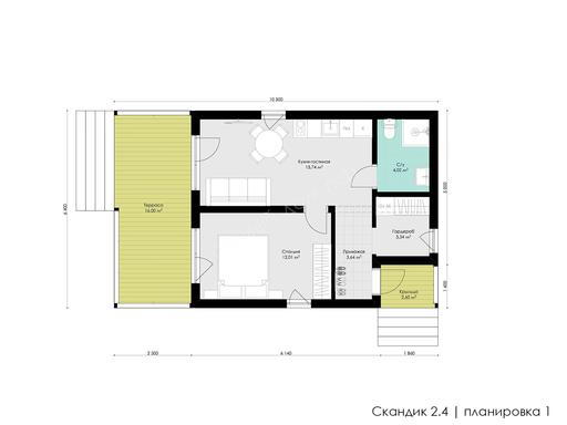 Планировка 1 планировки проекта Скандик 2.4